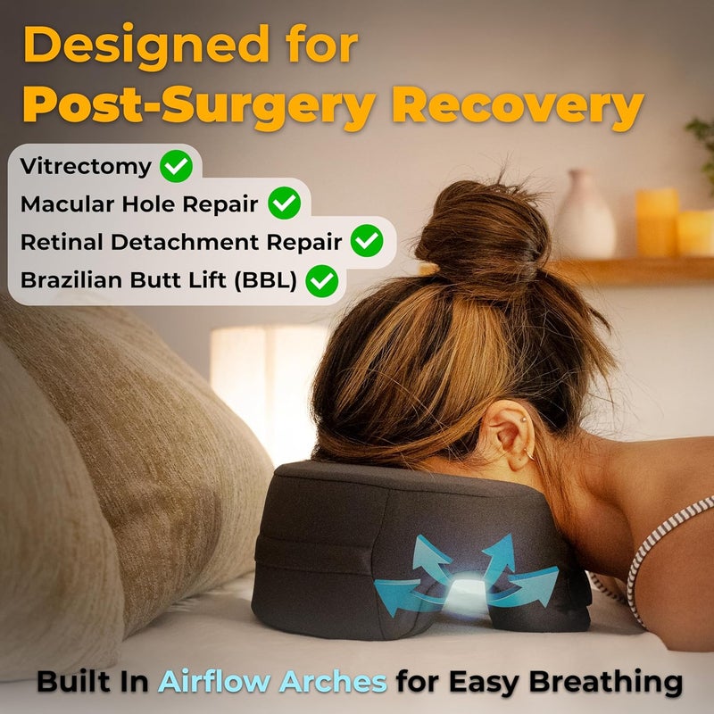 ZENCLOUD9 Faceplant Face Down Pillow - Adjustable Memory Foam Stomach Sleeping Pillow - Face Down Pillow after Eye Surgery - Massage Headrest for Bed - and Prone Cushion for Rest and Recovery Reimagined - Image 4